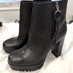 Zara black high heel boots